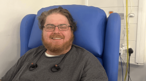 Man in hospital chair